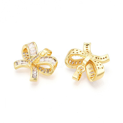 Brass Micro Pave Cubic Zirconia Pendants KK-N257-45G-1