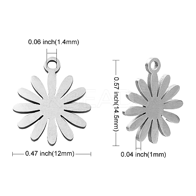 201 Stainless Steel Charms STAS-CJ0002-07-1