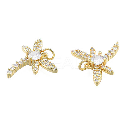 Brass Micro Pave Clear Cubic Zirconia Pendants ZIRC-N039-265-1