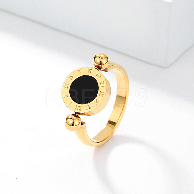 Roman Numerals Brass Finger Ring IJ4807-08-1