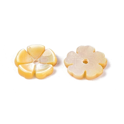 Natural Yellow Shell Carved Beads SHEL-Q028-04-1