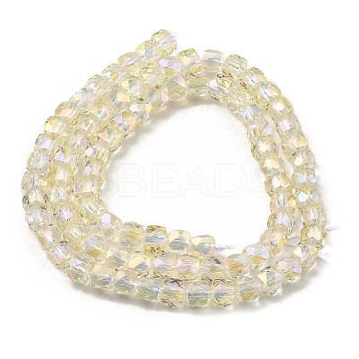 Electroplate Transparent Glass Beads Strands GLAA-C029-03A-02-1