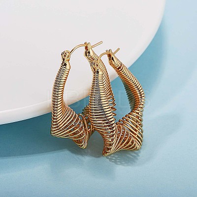 Brass Wire Wrapped Chunky Hoop Earrings for Women JE914A-1