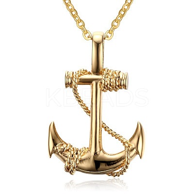 Pirate Anchor Alloy Pendant Necklaces FS-WGF47F3-01-1