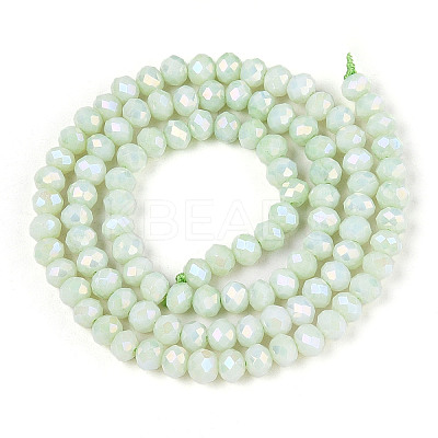Anti-Tarnish Electroplate Rondelle Glass Beads Strands EGLA-T021-4mm-17-06-1