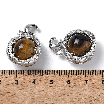 Natural Tiger Eye Pendants G-A298-02P-10-1