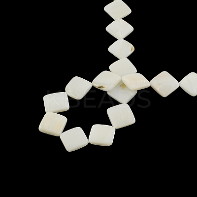 Rhombus Natural Sea Shell Beads Strands SSHEL-F290-08A-1