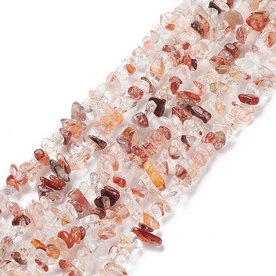 Natural Hematoid Quartz/Ferruginous Quartz Beads Strands F090-1