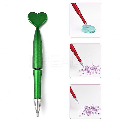 Heart ABS Plastic Nail Art Rhinestones Pickers Pens AJEW-C040-02D-1