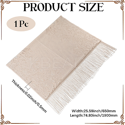 Polyester Lace Tassels Gauze Scarf for Women AJEW-WH20077-040A-1