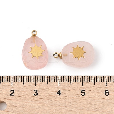 Natural Rose Quartz Pendants STAS-P380-77G-04-1