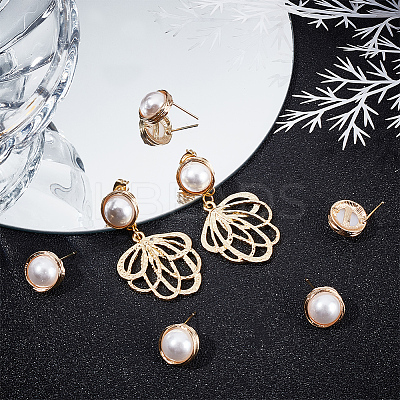 10Pcs Brass Stud Earring Findings KK-BBC0011-38-1