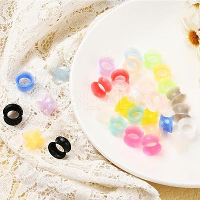 32Pcs 16 Colors Silicone Glitter Thin Ear Gauges Flesh Tunnels Plugs FIND-YW0001-19C-1