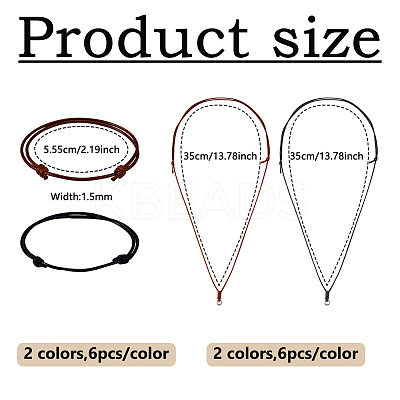 24Pcs 4 Styles Adjustable Waxed Polyester Cord Bracelet & Necklace Making Findings Kits MAK-DC0001-01-1