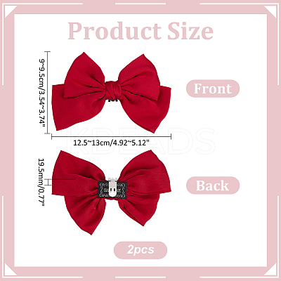 2Pcs Detachable Ribbon Satin Bowknot Shoe Decoration AJEW-PH0011-85B-1