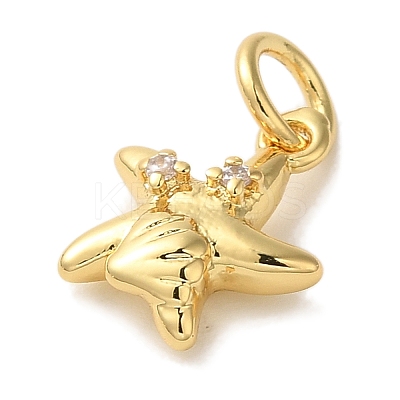 Rack Plating Brass Micro Pave Cubic Zirconia Pendants KK-U027-09-01G-1