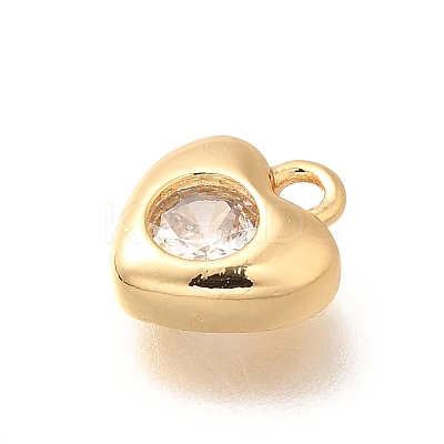Brass Micro Pave Cubic Zirconia Charms KK-C085-20G-1