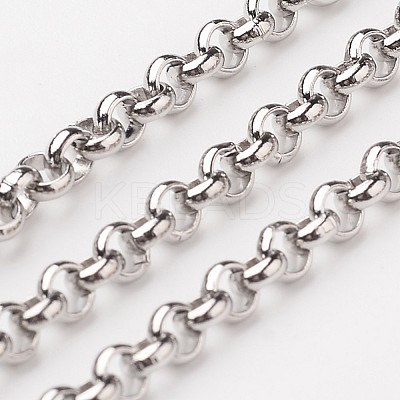 Tarnish Resistant 304 Stainless Steel Rolo Chains CHS-L015-50-1