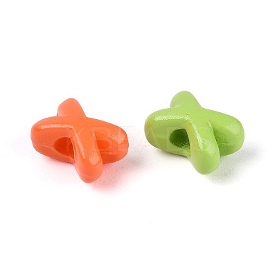 Spray Printed Opaque Acrylic Beads OACR-N156-03-1