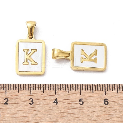 Ion Plating(IP) 304 Stainless Steel Pave Shell Pendants STAS-G327-01G-K-1