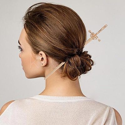 3Pcs 3 Colors Chinese Style Alloy Sword Hair Sticks OHAR-GF0001-22-1