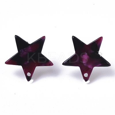 Cellulose Acetate(Resin) Stud Earring Findings KY-R022-022-1