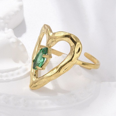304 Stainless Steel Cuff Rings for Women RJEW-D302-03G-02-1