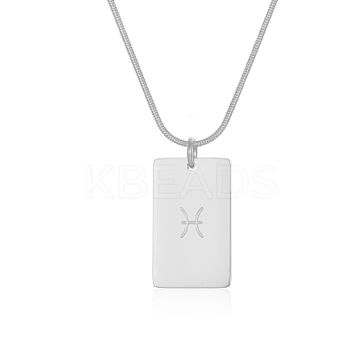 European Style 304 Stainless Steel Zodiac Pendant Necklaces for Women NF9603-12-1