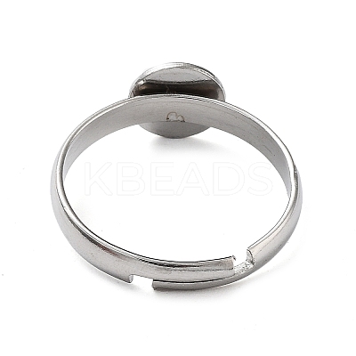 Non-Tarnish 304 Stainless Steel Adjustable Pad Ring Settings STAS-M333-03B-P-1