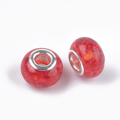 Crackle Resin European Beads RPDL-S012-B12-1