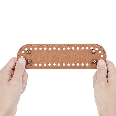 PU Leather Oval Long Bottom for Knitting Bag FIND-WH0043-56B-1