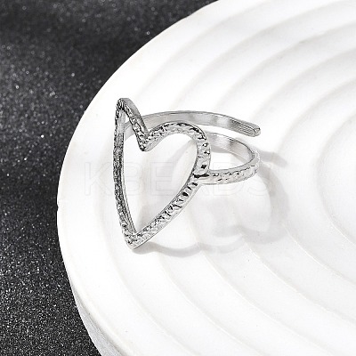 5Pcs 304 Stainless Steel Open Cuff Rings for Women RJEW-K313-12P-1