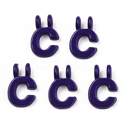 Rack Plating Spray Painted Alloy 2-Loop Link Pendants PALLOY-N176-01C-1
