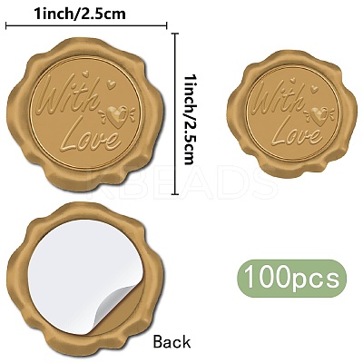 100Pcs Adhesive Wax Seal Stickers DIY-CP0010-70A-1