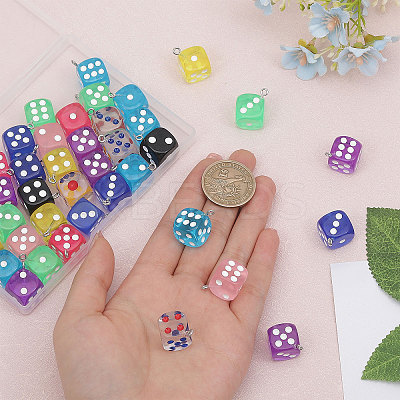40Pcs Acrylic Pendants MACR-GL0001-05-1