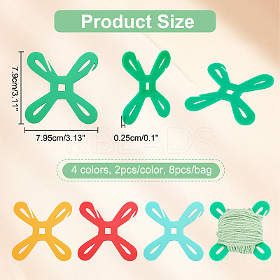 8Pcs 4 Colors Acrylic Thread Winding Boards FIND-OC0003-21-1