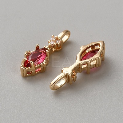 Brass Micro Pave Cubic Zirconia Pendants KK-WH0095-09D-1