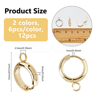 201 Stainless Steel Huggie Hoop Earring Findings FIND-DC0006-43A-1