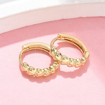 Heart Brass Hoop Earrings EJEW-Z102-07G-1
