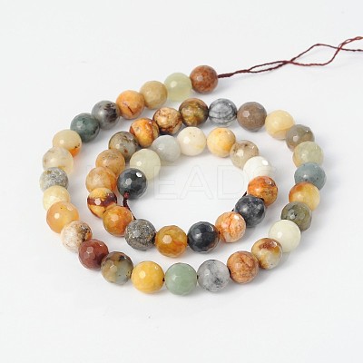 Natural Xiuyan Jade Strands G-O060-15-8mm-1