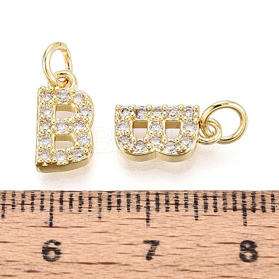 Brass Micro Pave Clear Cubic Zirconia Charms KK-N241-001B-1