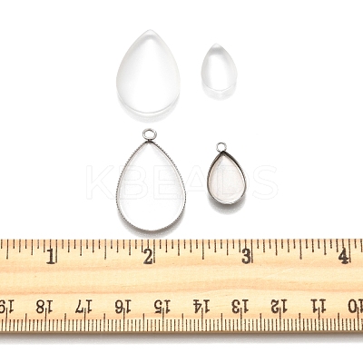 DIY Teardrop 304 Stainless Steel Pendant Making Kits DIY-FS0008-40-1