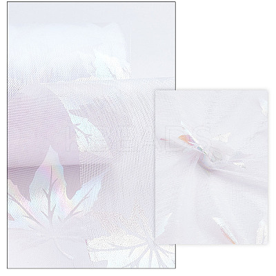 Autumn Theme Maple Leaf Pattern Organza Ribbon OCOR-WH0057-11A-1