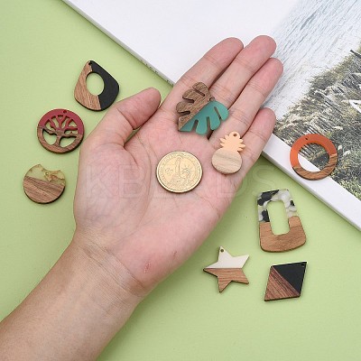 Resin & Walnut Wood Pendants RESI-MSMC006-04-1
