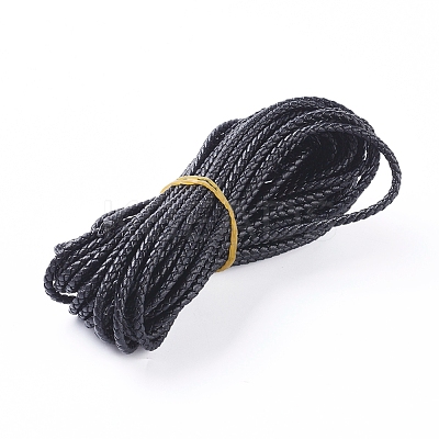 Round Folded Bolo Braided Imitation Leather Cord LC-G008-B01-1