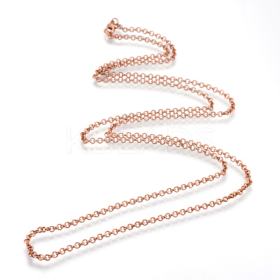 Iron Rolo Chains Necklace Making X-MAK-R015-60cm-R-1