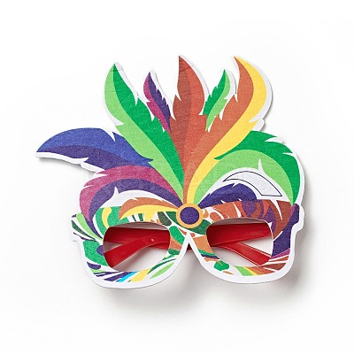 Felt Brazil Carnival Eyeglasses Frame Decoration AJEW-G044-01B-1