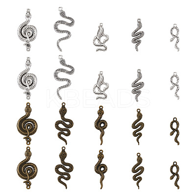 40 Pcs 10 Styles Alloy Pendants FIND-BT0001-01-1