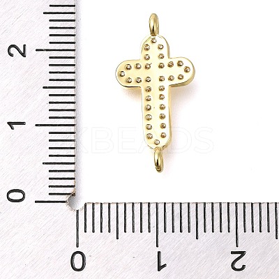 Brass Pave Clear Cubic Zirconia Connector Charms KK-M101-02C-G02-1