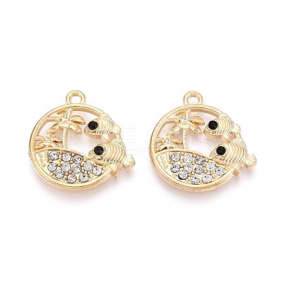 Alloy and Rhinestone Pendants PALLOY-T092-18B-G-1